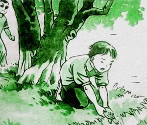 Bé Nam và con rùa Hồ Gươm