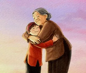 Cái gái và bà cụ Mít