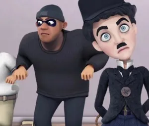 Chaplin đấu trí với tên cướp