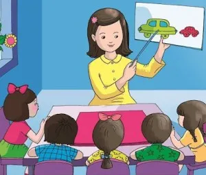 Cô giáo và hai em nhỏ