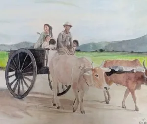 Đôi bò và cặp bánh xe